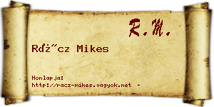 Rácz Mikes névjegykártya